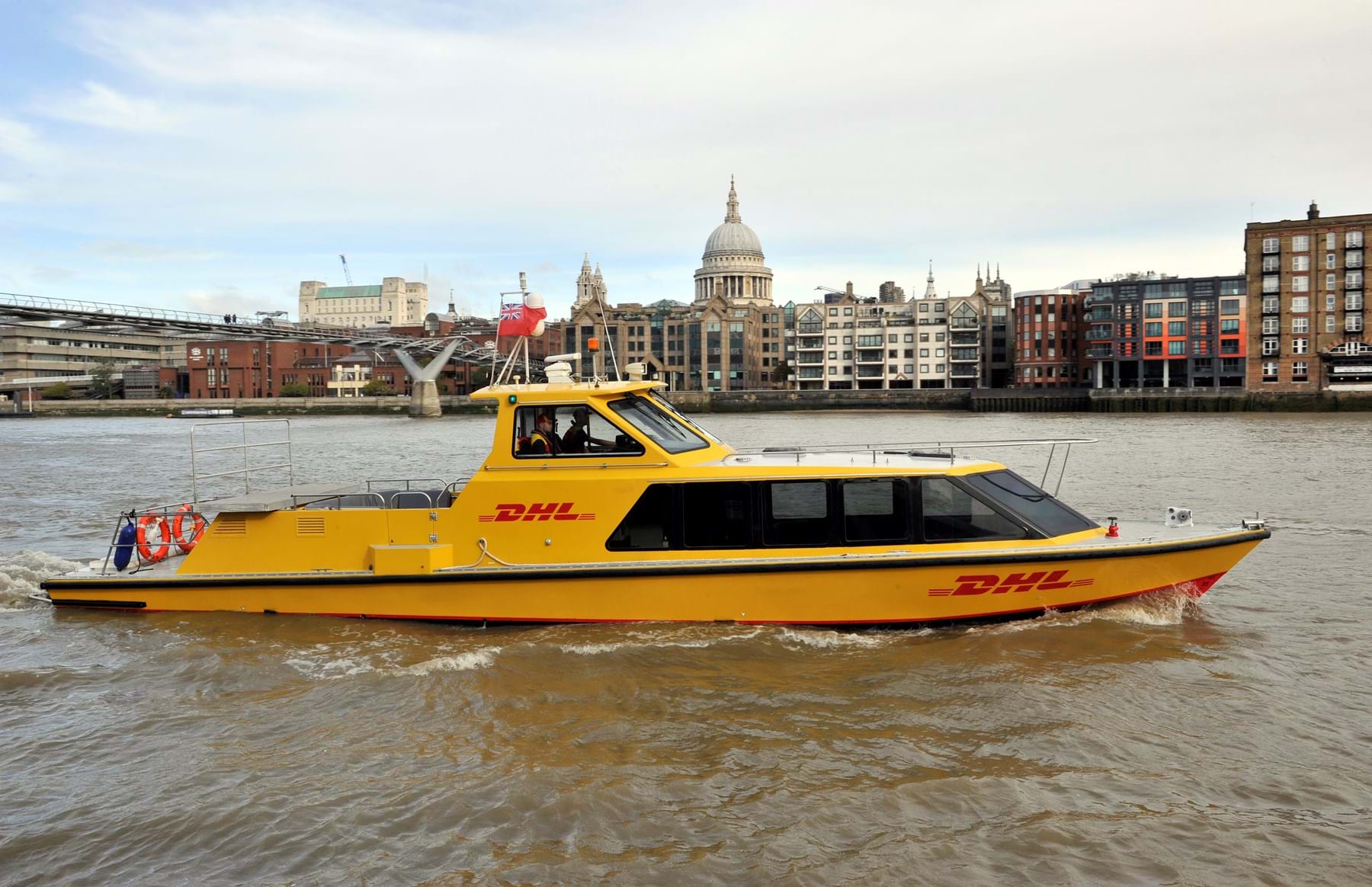 DHL Express Riverboat On River With St Pauls